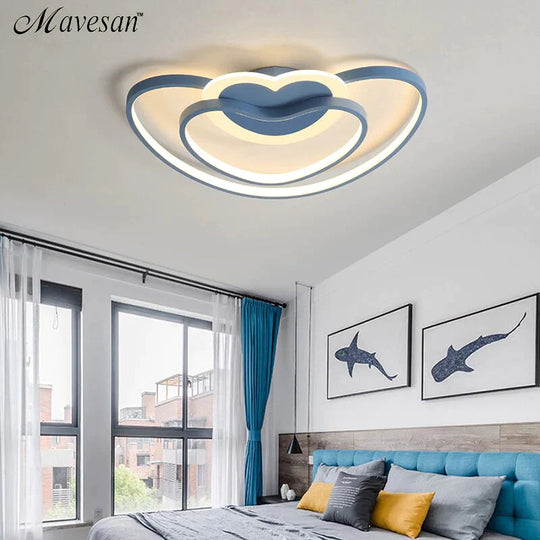 Led Ceiling Heart Lamp Simple Modern Bedroom Warm Creative Boys And Girls Children Room Lights