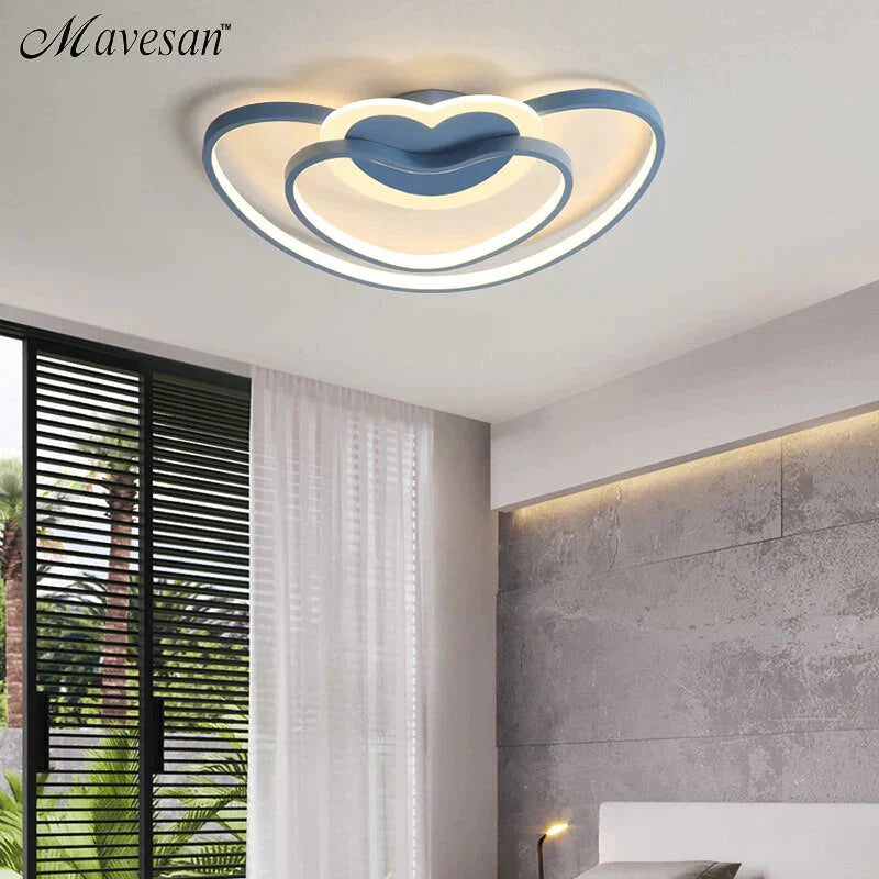 Led Ceiling Heart Lamp Simple Modern Bedroom Warm Creative Boys And Girls Children Room Lights