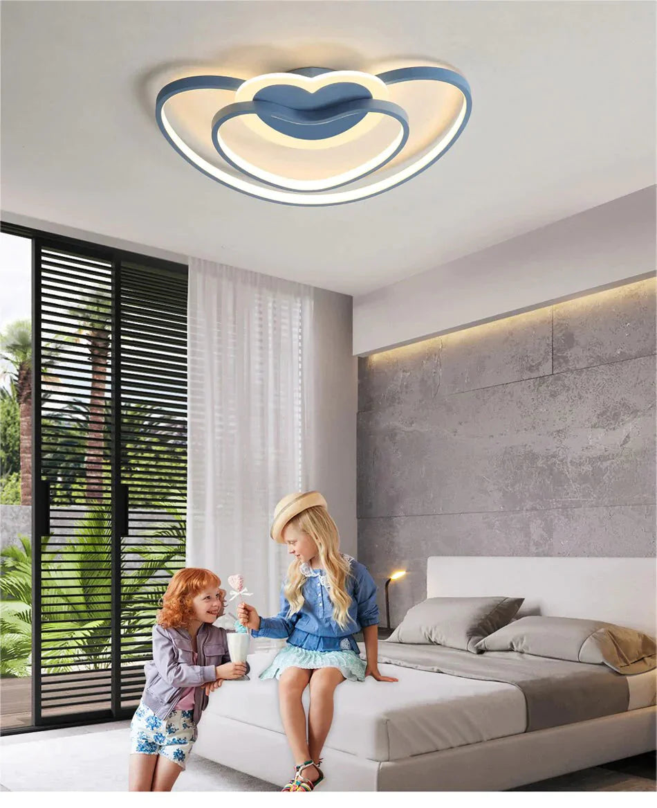 Led Ceiling Heart Lamp Simple Modern Bedroom Warm Creative Boys And Girls Children Room Lights