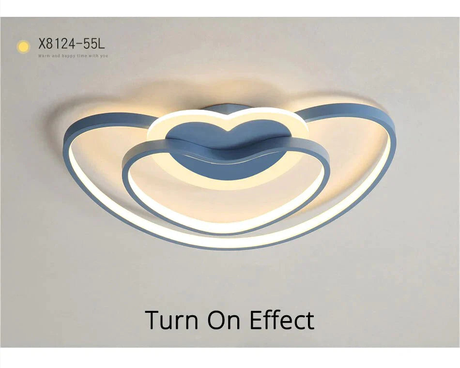 Led Ceiling Heart Lamp Simple Modern Bedroom Warm Creative Boys And Girls Children Room Lights