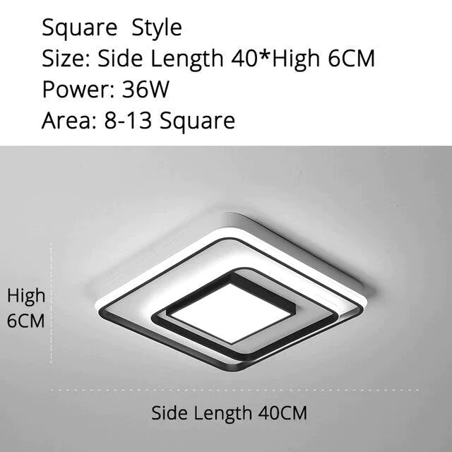 Modern Square/Rectangle Led Ceiling Light Living Room Bedroom Lighting Fixture Lamp Surface Mount