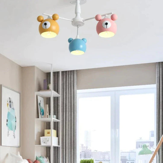 Chandeliers For Living Room Bear Lamp 3/5/6 Heads Home Lighting Decorative Lampshade Baby Child