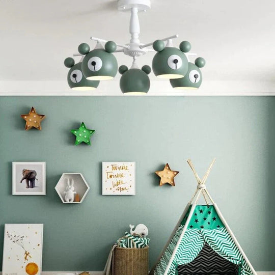 Chandeliers For Living Room Bear Lamp 3/5/6 Heads Home Lighting Decorative Lampshade Baby Child