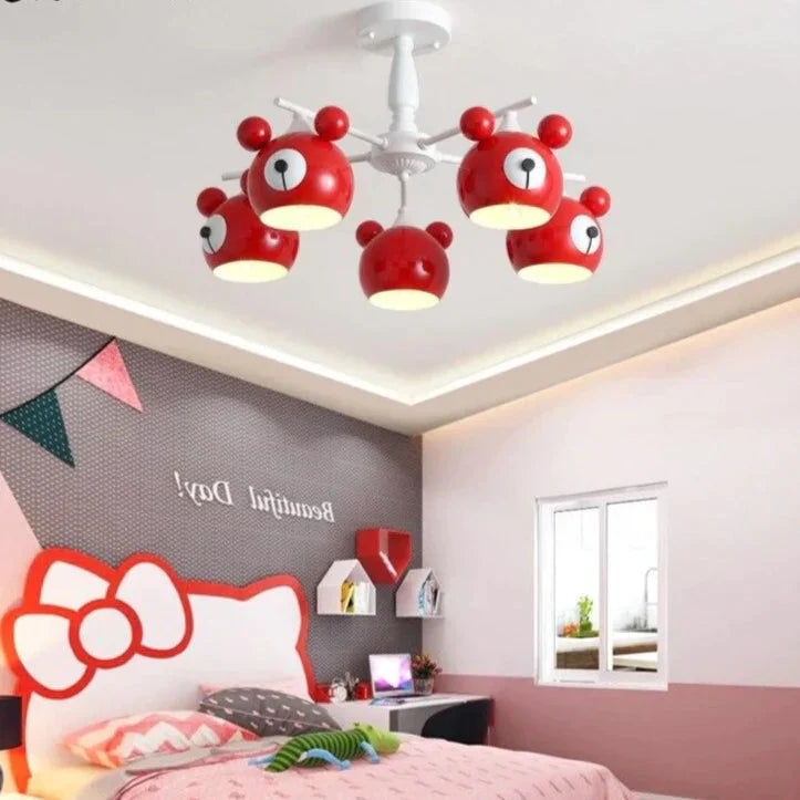 Chandeliers For Living Room Bear Lamp 3/5/6 Heads Home Lighting Decorative Lampshade Baby Child