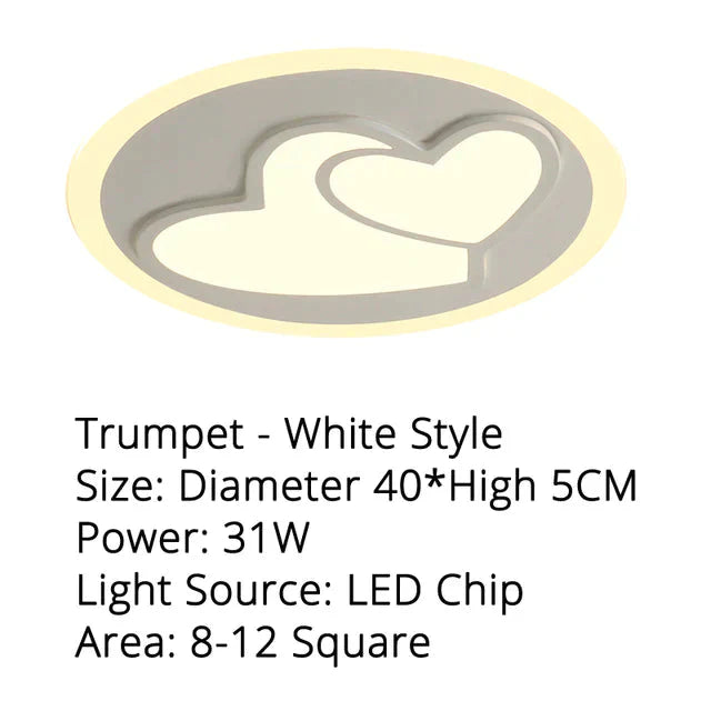 Acrylic Modern Led Ceiling Lights Pink Heart Shape For Living Room Bedroom Dining Home Lamp