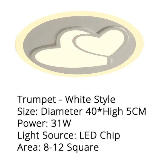 Acrylic Modern Led Ceiling Lights Pink Heart Shape For Living Room Bedroom Dining Home Lamp