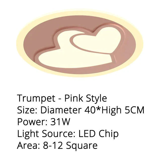 Acrylic Modern Led Ceiling Lights Pink Heart Shape For Living Room Bedroom Dining Home Lamp
