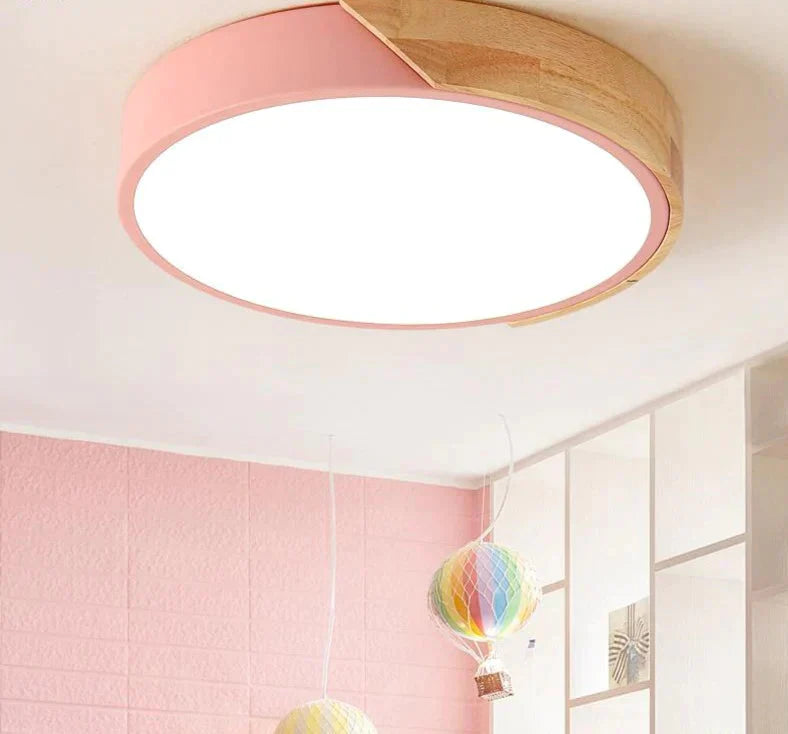 Modern Wooden Led Ceiling Lights For Living Room Bedroom Kitchen Luminaria Ultra - Thin 5Cm Hall