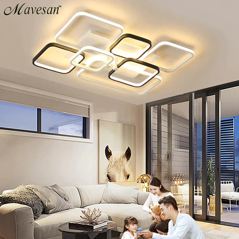 Black White Color Modern Led Ceiling Lights Creative For Living Room Dimmable Dome Lamp Fixture