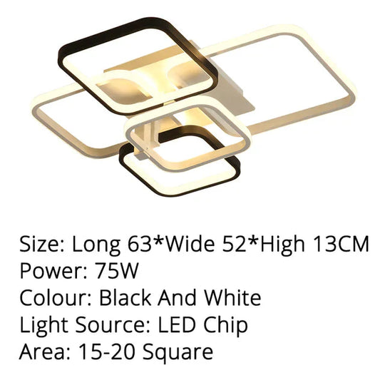 Black White Color Modern Led Ceiling Lights Creative For Living Room Dimmable Dome Lamp Fixture