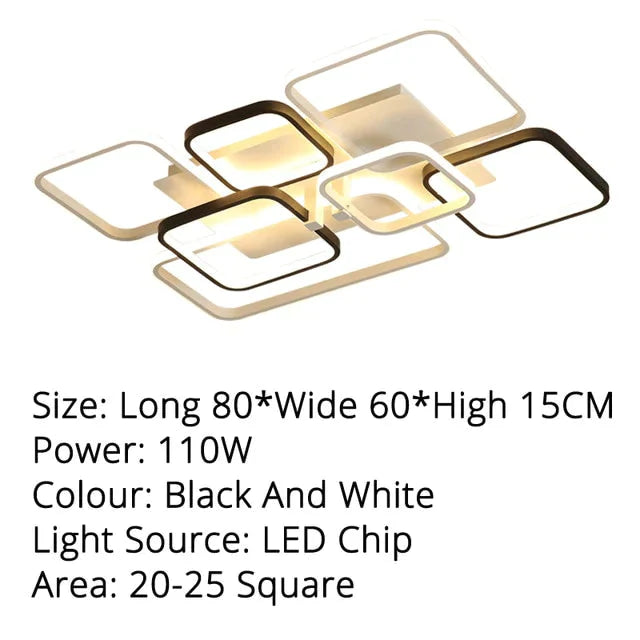 Black White Color Modern Led Ceiling Lights Creative For Living Room Dimmable Dome Lamp Fixture