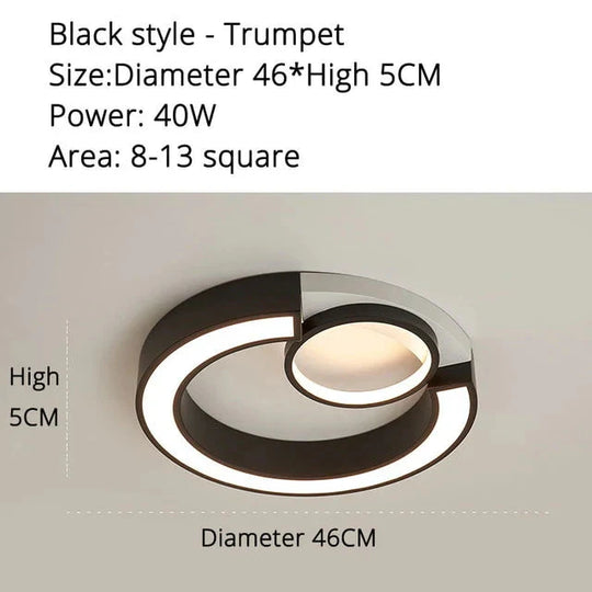 Modern White/Black Style Led Ceiling Lights Mounted Lamp Living Room Bedroom Fixture Remote Control