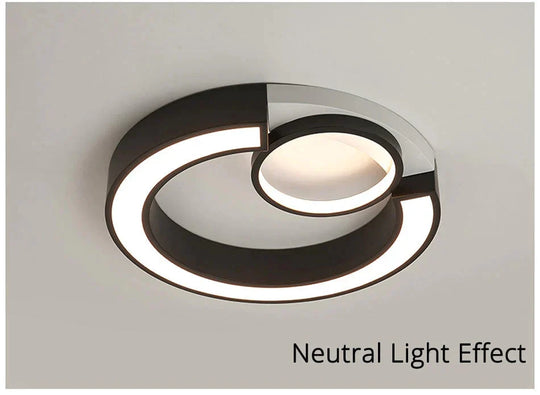 Modern White/Black Style Led Ceiling Lights Mounted Lamp Living Room Bedroom Fixture Remote Control