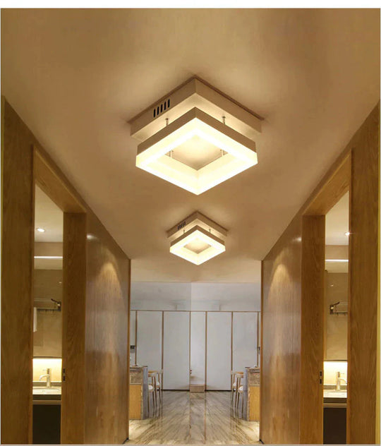 Ceiling Light Modern Led Corridor Lamp For Bathroom Living Room Round Square Iron Lighting