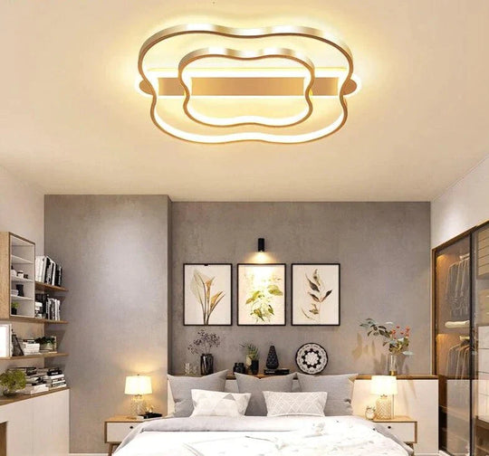 Room Light Flower Nordic Ceiling Lamp Simple Modern Brushed Gold Led Study Warm Romantic Bedroom