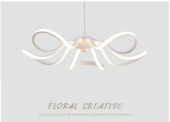 Modern Flower Led Pendant Lights Kitchen Acrylic + Metal Suspension Hanging Ceiling Lamp For