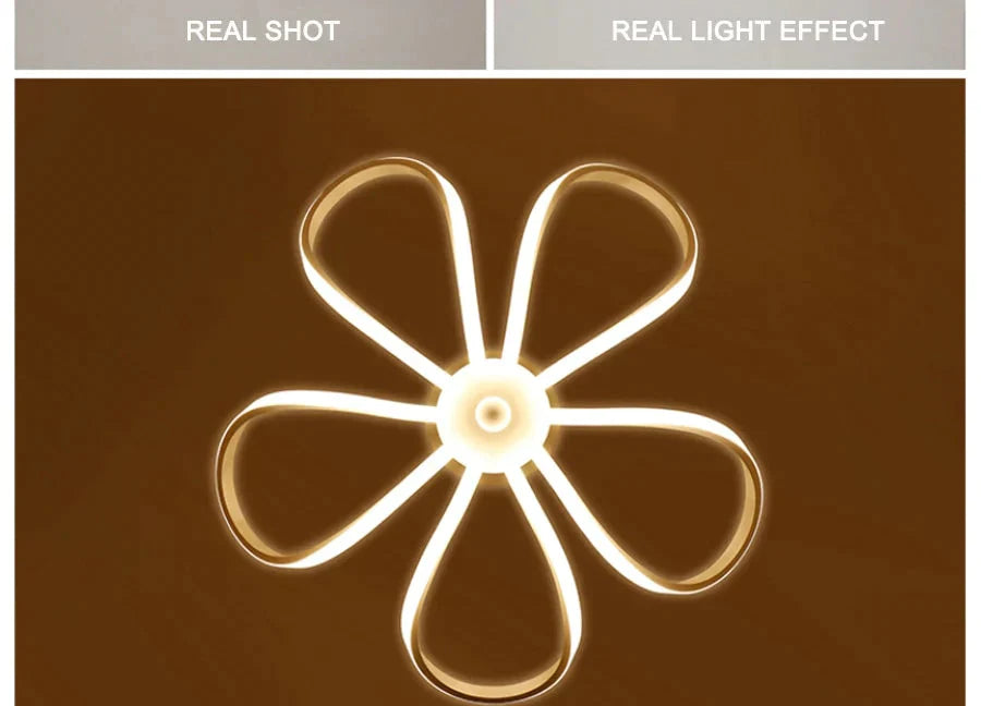 Modern Flower Led Pendant Lights Kitchen Acrylic + Metal Suspension Hanging Ceiling Lamp For
