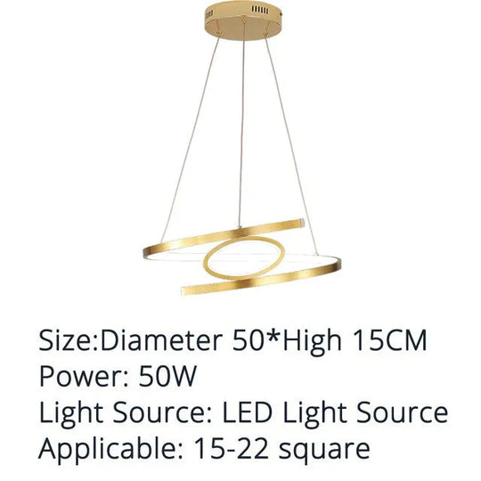 Gold Led Pendant Lights For Kitchen Aluminum Silica Suspension Hanging Cord Lamp Dinning Room