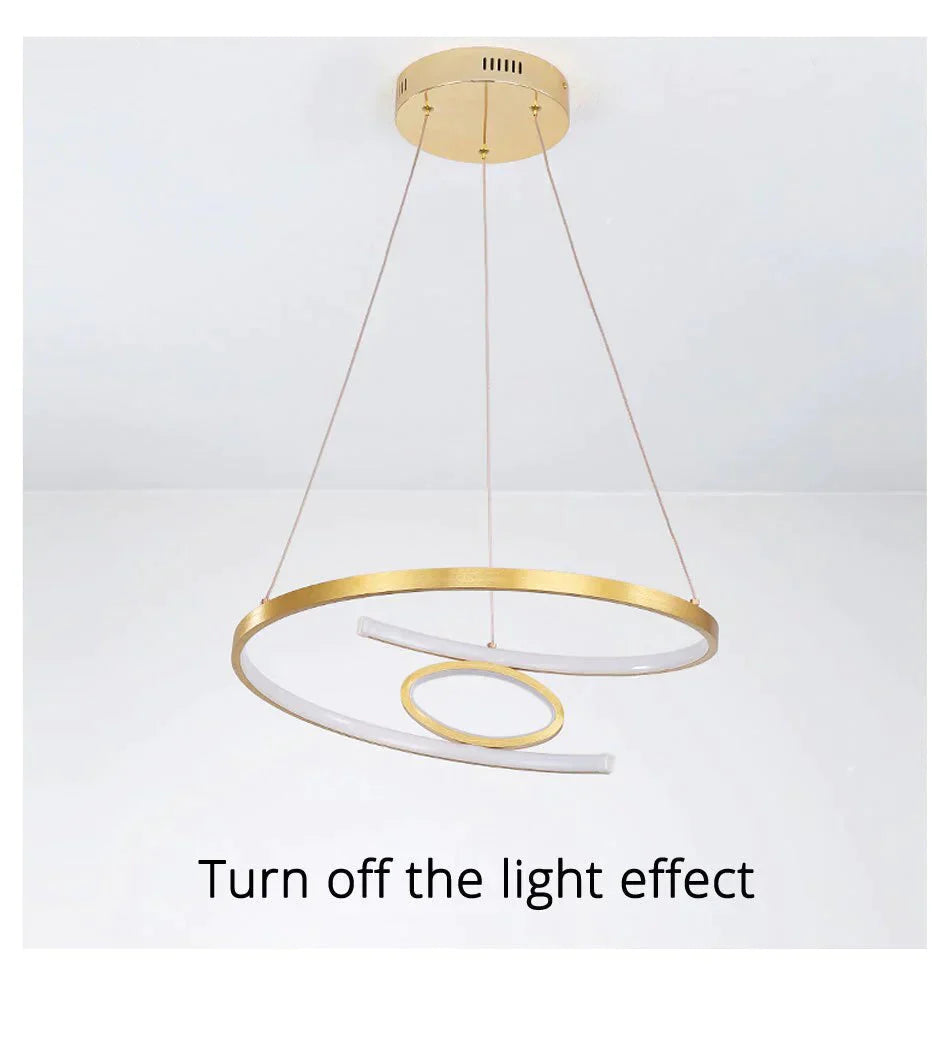 Gold Led Pendant Lights For Kitchen Aluminum Silica Suspension Hanging Cord Lamp Dinning Room