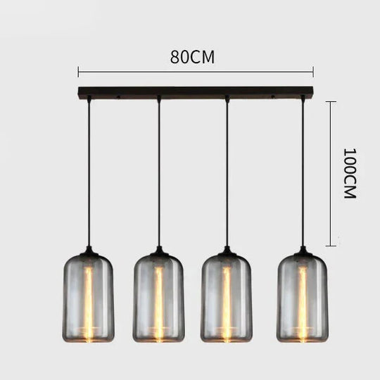 Vintage Industrial Pendant Light Retro Gray Glass Lamp For Bar Stair Dining Room E27 Edison