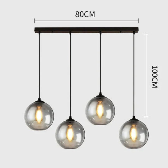 Vintage Industrial Pendant Light Retro Gray Glass Lamp For Bar Stair Dining Room E27 Edison