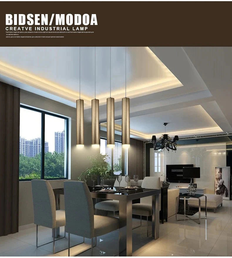 Pendant Lamp Down Lights Kitchen Island Dining Living Room Shop Decoration Cylinder Pipe Bar