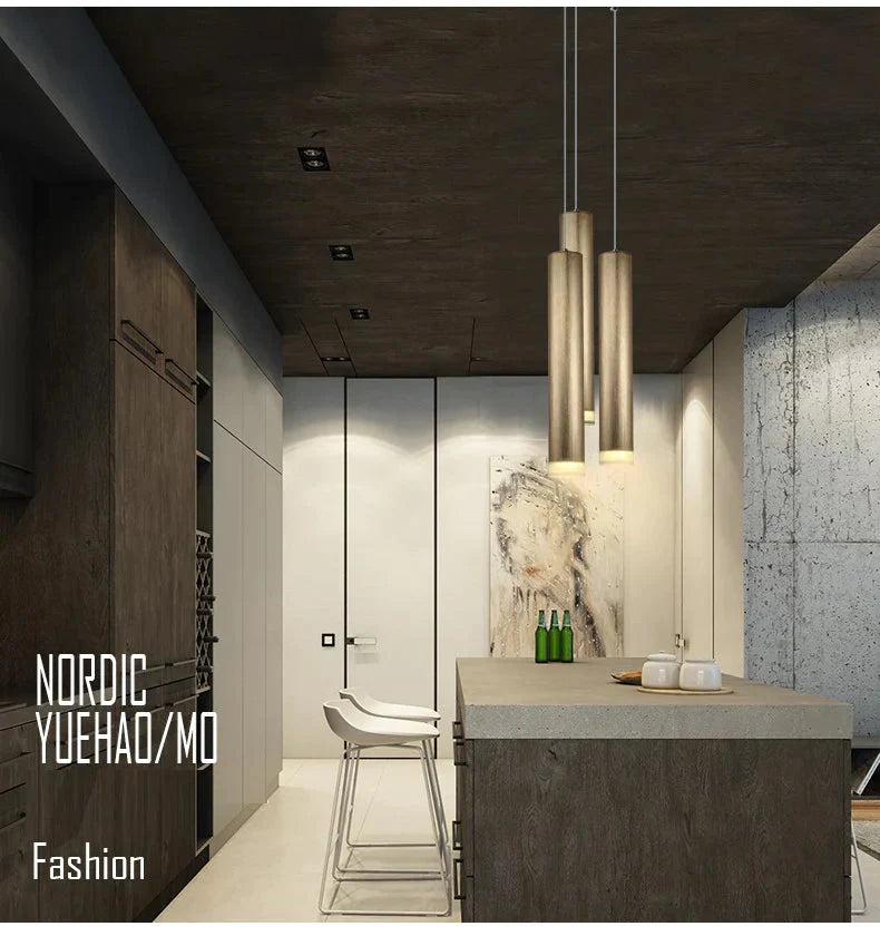 Pendant Lamp Down Lights Kitchen Island Dining Living Room Shop Decoration Cylinder Pipe Bar