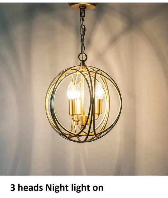 American Hall Pendant Lights Nordic Country Round Restaurant Lamp Simple Modern Bedroom Study Room