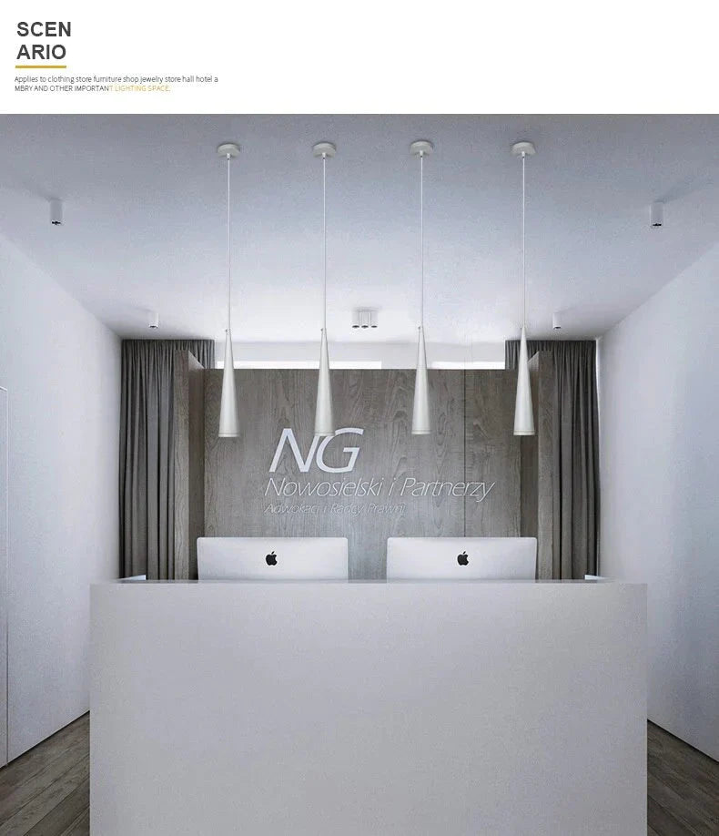 Pendant Lights Modern Kitchen Lamp Dining Living Room Cone Shape Lamps Aluminum Cylinder Tube Spot