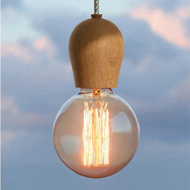Wood Kitchen Pendant Light Lustre Modern Nordic Living Dining Room Luminaire Loft Hanging Fixture
