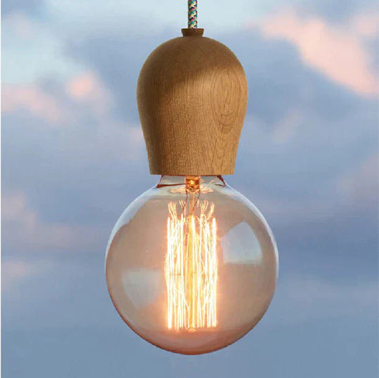 Wood Kitchen Pendant Light Lustre Modern Nordic Living Dining Room Luminaire Loft Hanging Fixture