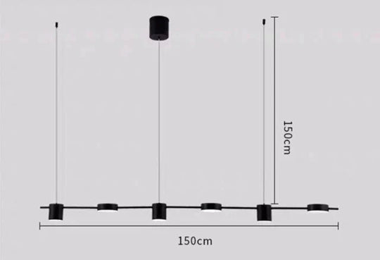 Long Dining Table Led Pendant Light Modern Kitchen Island Chandelier Hanging Lamp Black Suspension