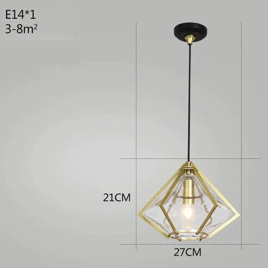 Post Modern Glass Pendant Light Hanging Nordic Living Room Walk In Closet Gold Lamp Suspension