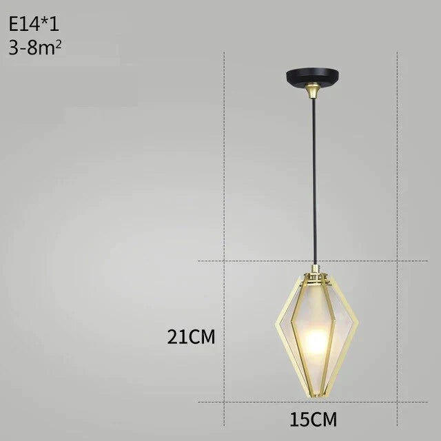 Post Modern Glass Pendant Light Hanging Nordic Living Room Walk In Closet Gold Lamp Suspension