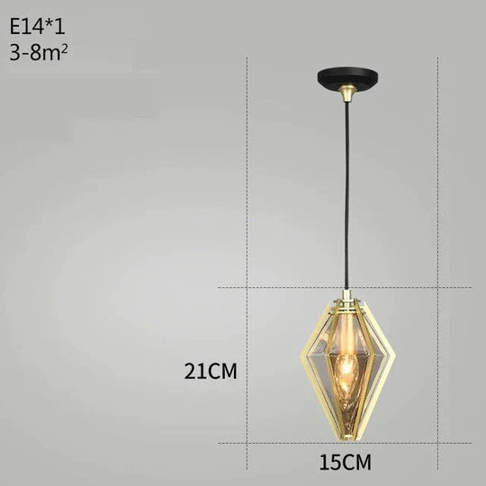 Post Modern Glass Pendant Light Hanging Nordic Living Room Walk In Closet Gold Lamp Suspension