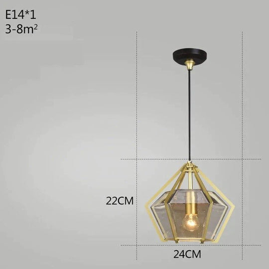 Post Modern Glass Pendant Light Hanging Nordic Living Room Walk In Closet Gold Lamp Suspension