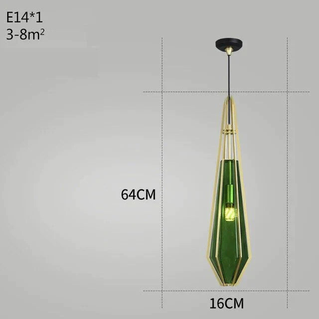 Post Modern Glass Pendant Light Hanging Nordic Living Room Walk In Closet Gold Lamp Suspension