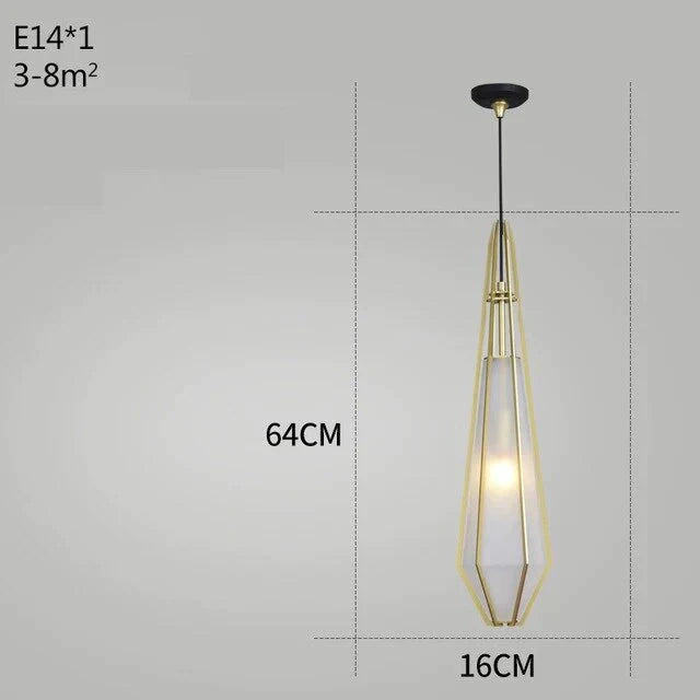 Post Modern Glass Pendant Light Hanging Nordic Living Room Walk In Closet Gold Lamp Suspension