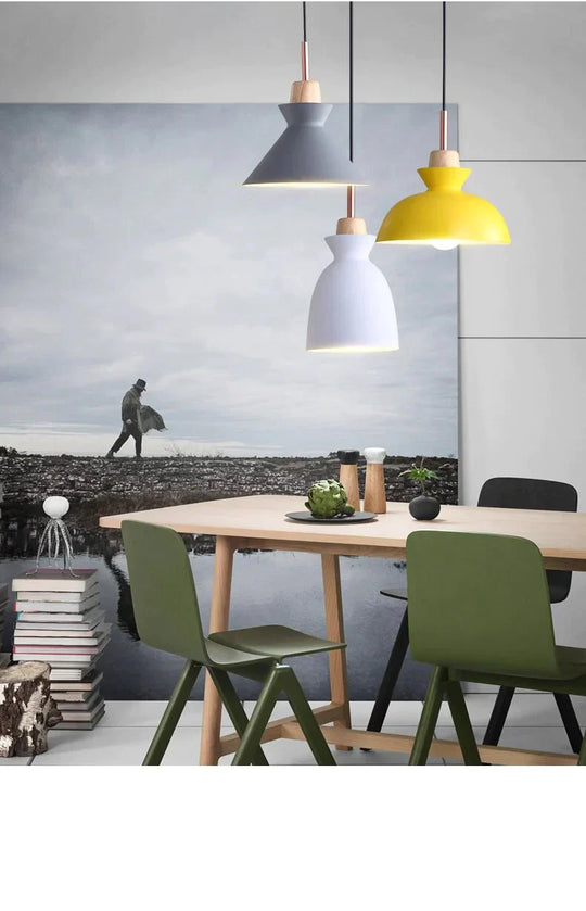 Pack Of 3 Dining Room Pendant Lamp Lights Macaroon Colorful Led Modern Hanglamp For Kitchen Island