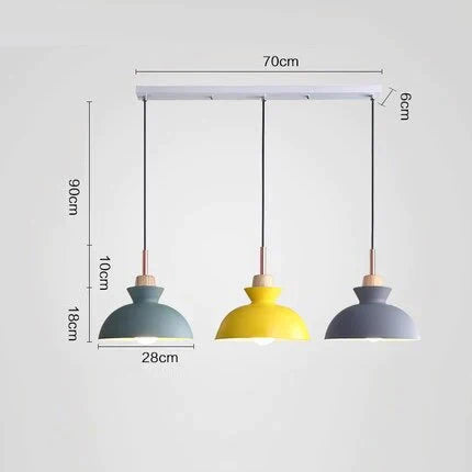 Pack Of 3 Dining Room Pendant Lamp Lights Macaroon Colorful Led Modern Hanglamp For Kitchen Island