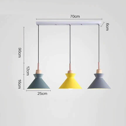Pack Of 3 Dining Room Pendant Lamp Lights Macaroon Colorful Led Modern Hanglamp For Kitchen Island