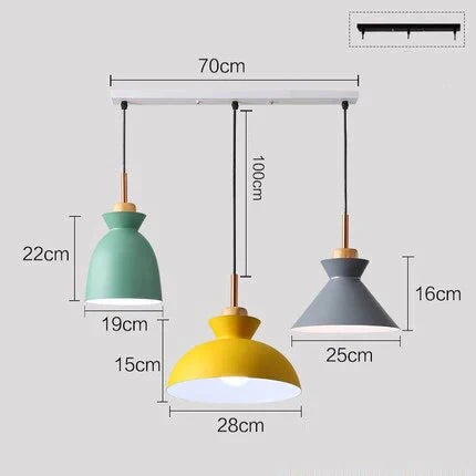 Pack Of 3 Dining Room Pendant Lamp Lights Macaroon Colorful Led Modern Hanglamp For Kitchen Island