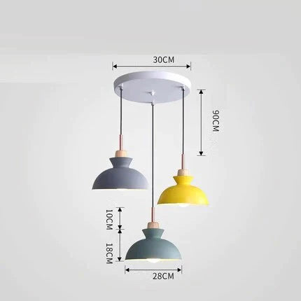 Pack Of 3 Dining Room Pendant Lamp Lights Macaroon Colorful Led Modern Hanglamp For Kitchen Island