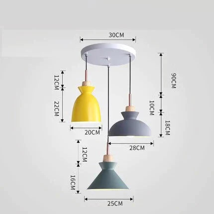 Pack Of 3 Dining Room Pendant Lamp Lights Macaroon Colorful Led Modern Hanglamp For Kitchen Island