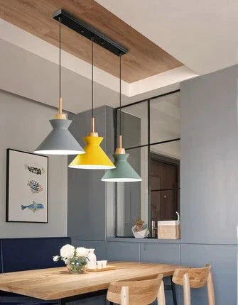 Pack Of 3 Dining Room Pendant Lamp Lights Macaroon Colorful Led Modern Hanglamp For Kitchen Island