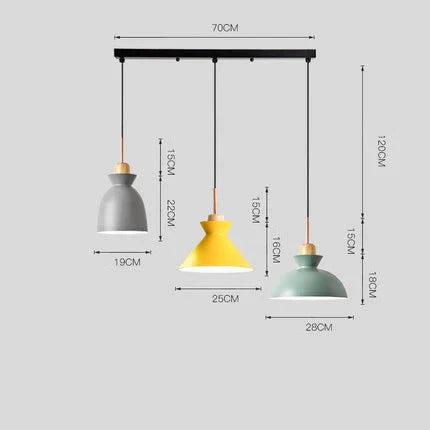 Pack Of 3 Dining Room Pendant Lamp Lights Macaroon Colorful Led Modern Hanglamp For Kitchen Island