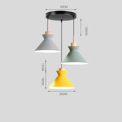 Pack Of 3 Dining Room Pendant Lamp Lights Macaroon Colorful Led Modern Hanglamp For Kitchen Island
