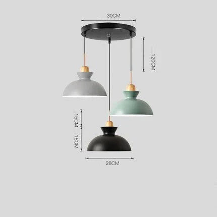 Pack Of 3 Dining Room Pendant Lamp Lights Macaroon Colorful Led Modern Hanglamp For Kitchen Island