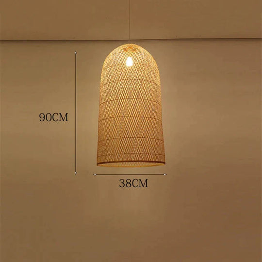 Vintage Bamboo Art Pendant Lights Wood Wicker Chinese Lamp Suspension Home Indoor Dining Room