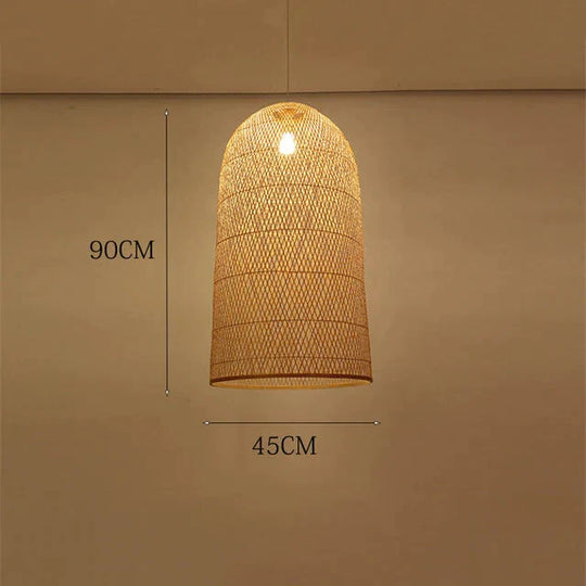 Vintage Bamboo Art Pendant Lights Wood Wicker Chinese Lamp Suspension Home Indoor Dining Room
